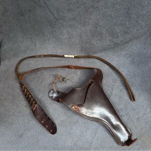 Vintage leather gun holster costume ren faire